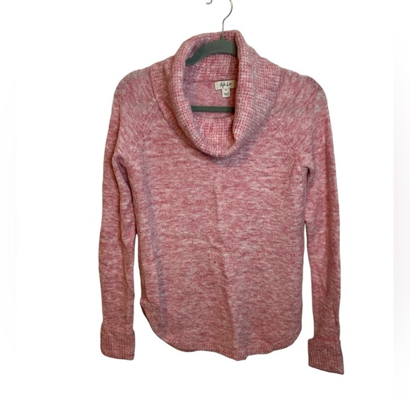 NWT Style & Co Pink Waffle Knit Cowl Neck Sweater - Picture 1 of 5